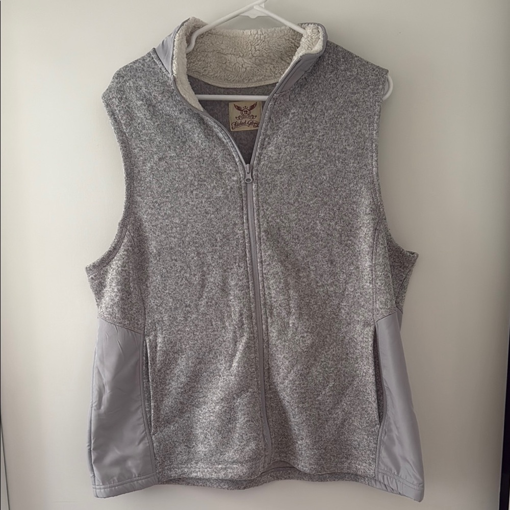 Faded Glory Gray Sherpa Vest